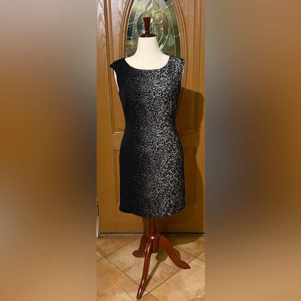 Lafayette 148 New York Black and White Midi Dress Size 6